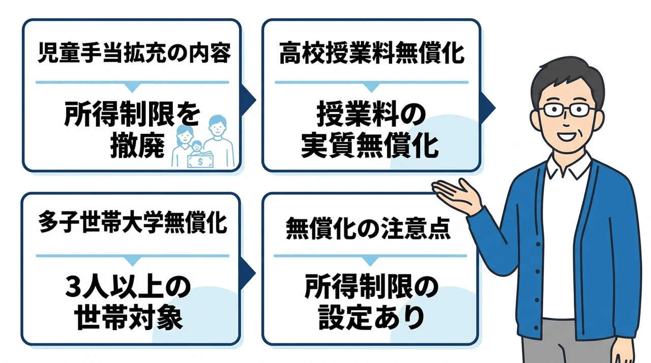 大学無償化と児童手当拡充を教育費に活用