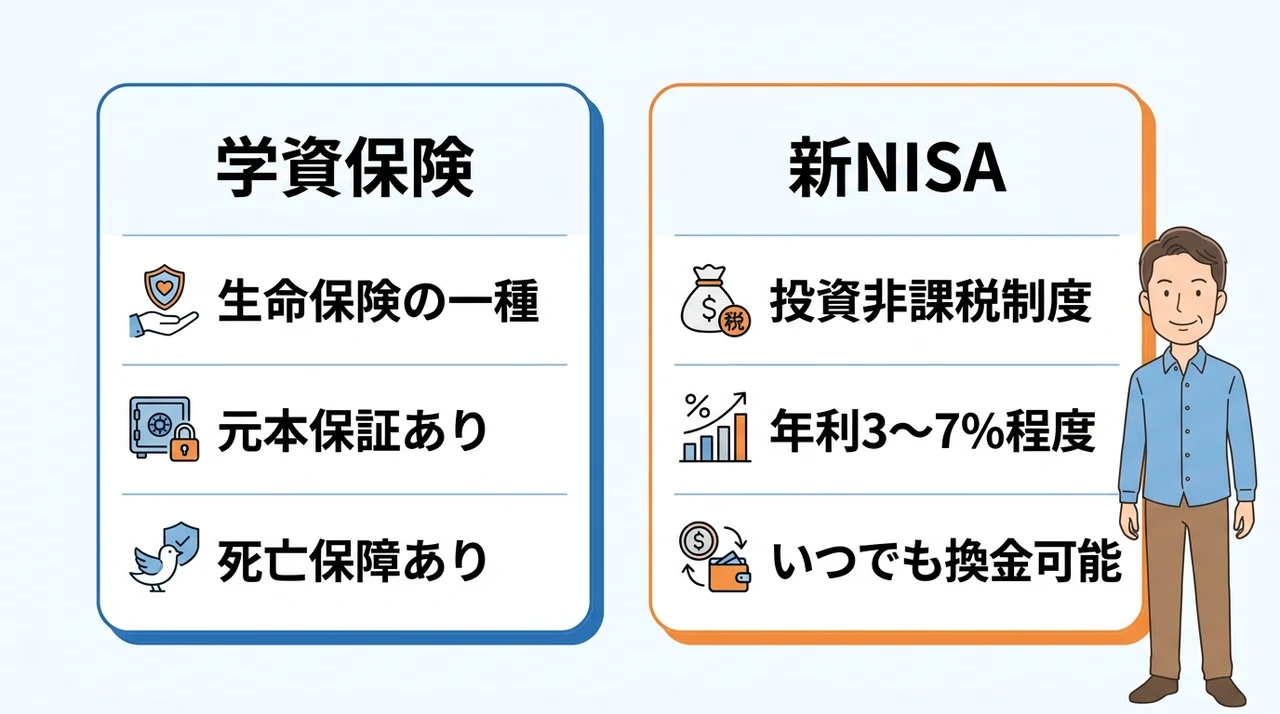 学資保険と新NISAの比較結果を一覧表でチェック