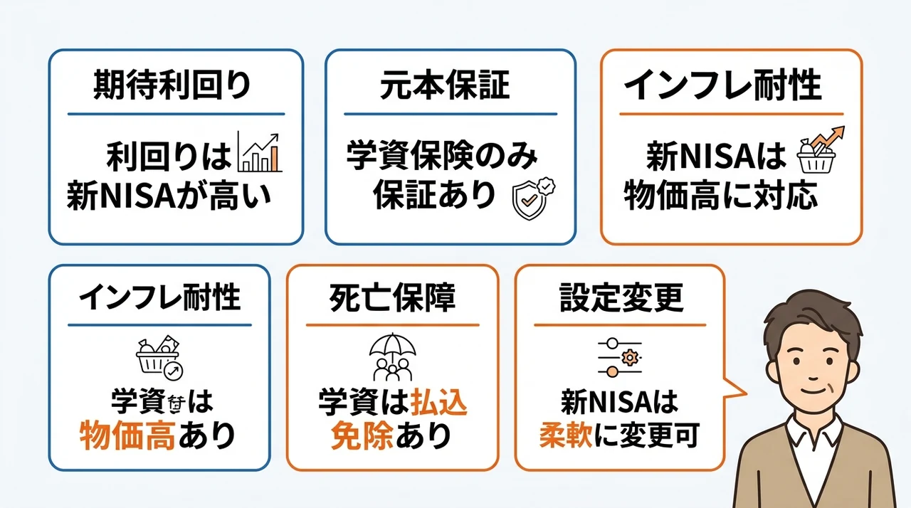 収益性と安全性を左右する5つのポイントを比較
