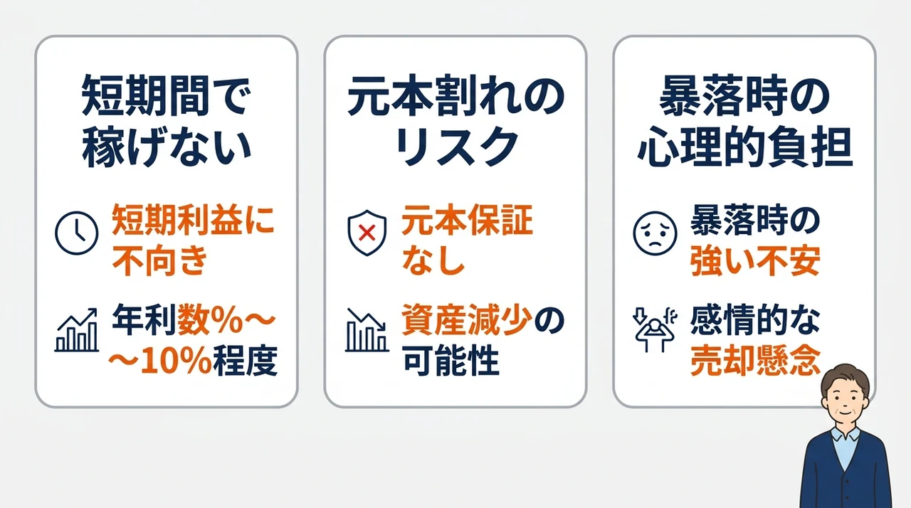 忙しいパパが感じたほったらかし投資のデメリット3つ