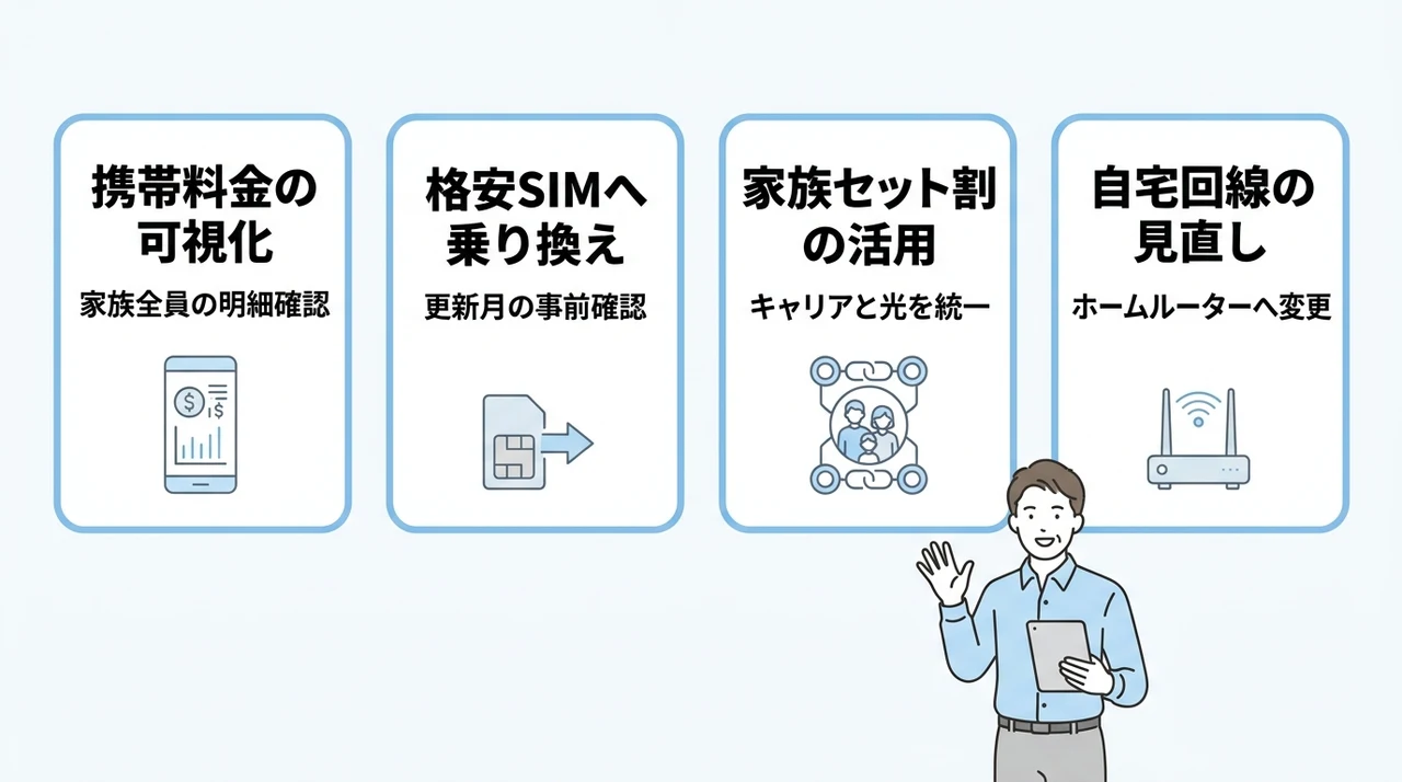 通信費の見直しで毎月1万円以上削減