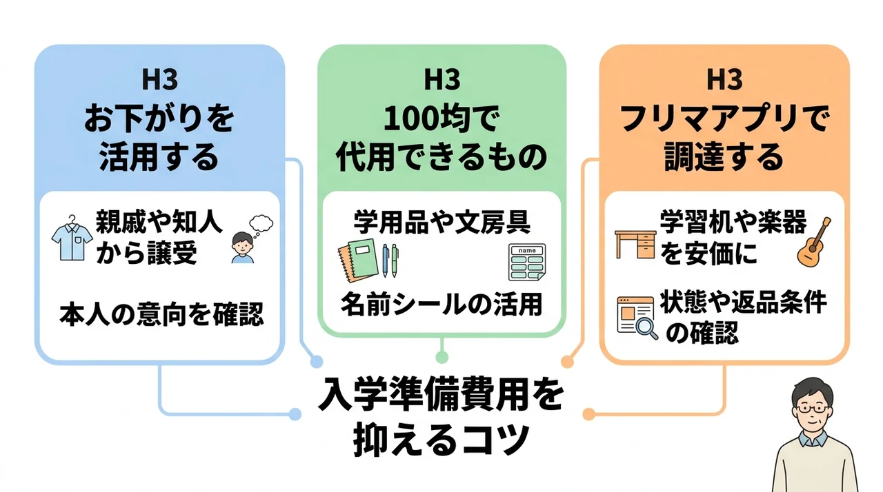 入学準備費用を抑える3つのコツ